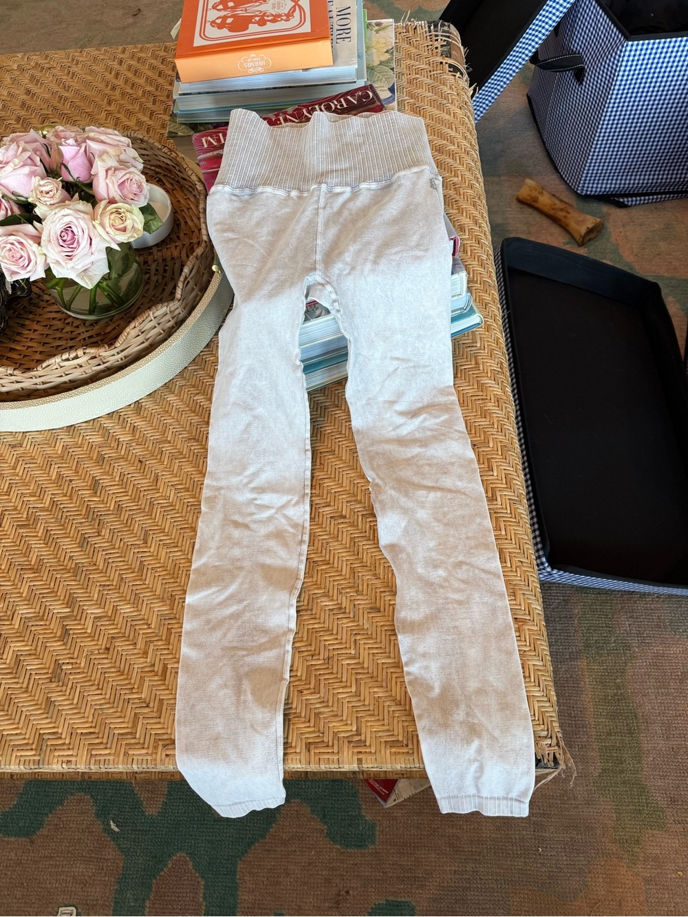 FP Movement by Free People Ribbed Knit Leggings in Light Gray